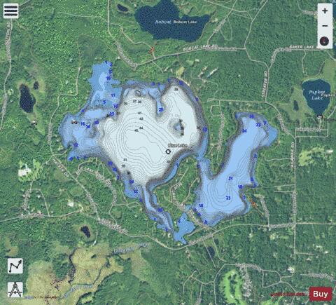 Blue Lake depth contour Map - i-Boating App - Satellite
