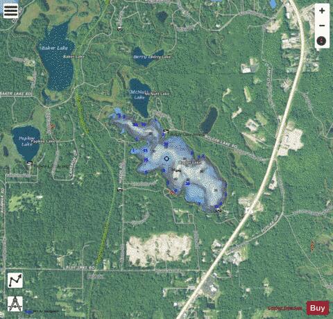 Bolger Lake depth contour Map - i-Boating App - Satellite