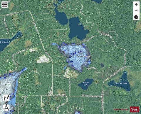 Brown Lake depth contour Map - i-Boating App - Satellite