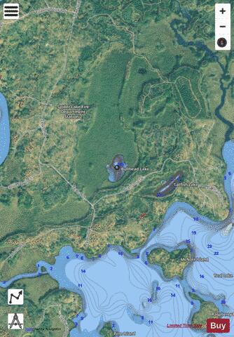 Bullhead Lake A depth contour Map - i-Boating App - Satellite