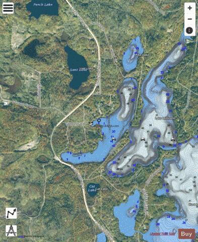 Buskey Bay depth contour Map - i-Boating App - Satellite