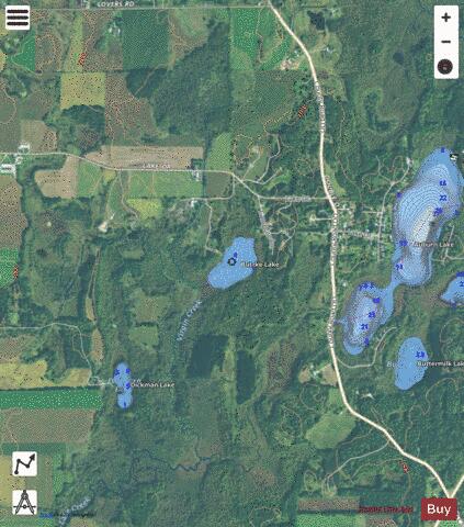 Butzke Lake depth contour Map - i-Boating App - Satellite