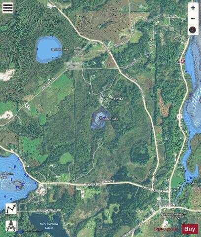 Cedar Lake A depth contour Map - i-Boating App - Satellite