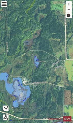 Cedar Lake B depth contour Map - i-Boating App - Satellite