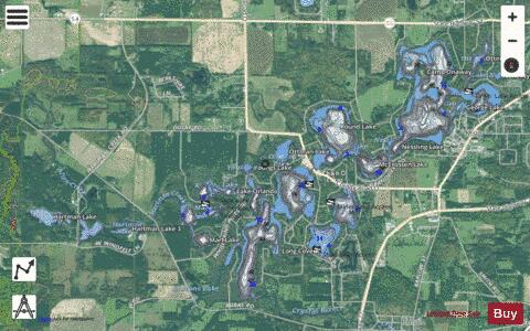 Chain O Lakes King depth contour Map - i-Boating App - Satellite
