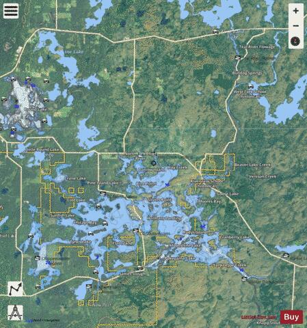 Lake Chippewa depth contour Map - i-Boating App - Satellite