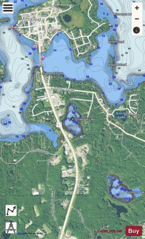 Clawson Lake depth contour Map - i-Boating App - Satellite