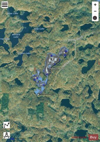 County Line Lake, depth contour Map - i-Boating App - Satellite