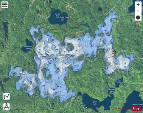Crab Lake depth contour Map - i-Boating App - Satellite