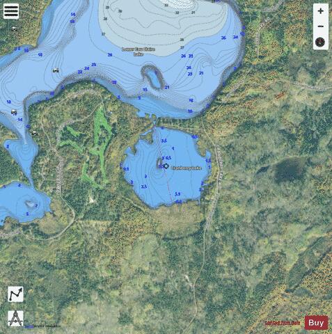 Cranberry Lake C depth contour Map - i-Boating App - Satellite