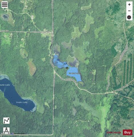 Crooked Lake D depth contour Map - i-Boating App - Satellite