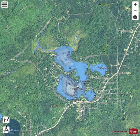 Crooked Lake F depth contour Map - i-Boating App - Satellite