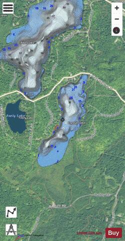 Crystal Lake B depth contour Map - i-Boating App - Satellite