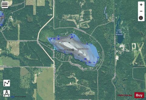 Crystal Lake D depth contour Map - i-Boating App - Satellite