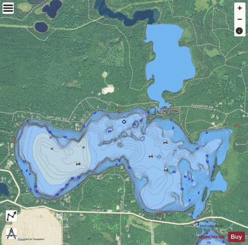 Dam Lake depth contour Map - i-Boating App - Satellite