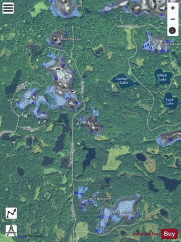 Dark Lake depth contour Map - i-Boating App - Satellite