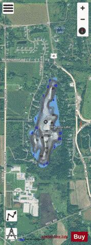 Deneveu Lake depth contour Map - i-Boating App - Satellite