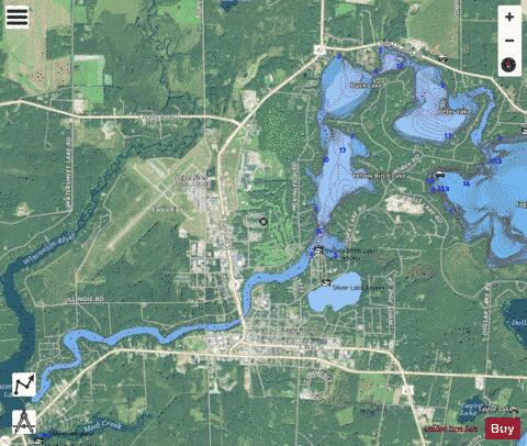 Duck Lake  + Otter Lake + Yellow Birch Lake depth contour Map - i-Boating App - Satellite