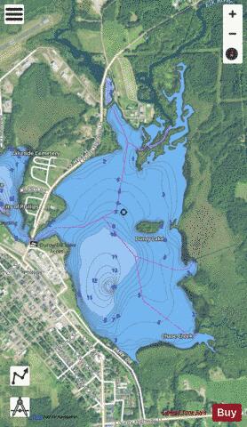 Duroy Lake depth contour Map - i-Boating App - Satellite