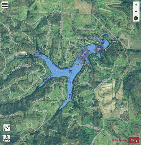Dutch Hollow Lake depth contour Map - i-Boating App - Satellite
