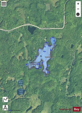 Dynamite Lake depth contour Map - i-Boating App - Satellite