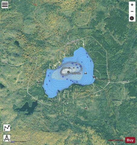 Emily Lake depth contour Map - i-Boating App - Satellite