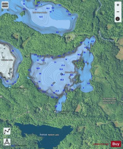 Escanaba Lake depth contour Map - i-Boating App - Satellite