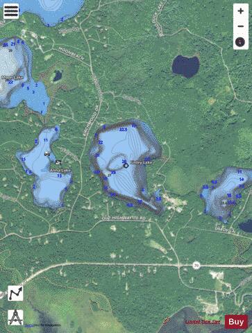 Finley Lake depth contour Map - i-Boating App - Satellite