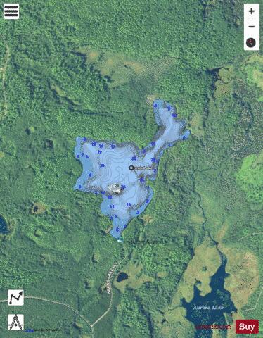 Frank Lake depth contour Map - i-Boating App - Satellite