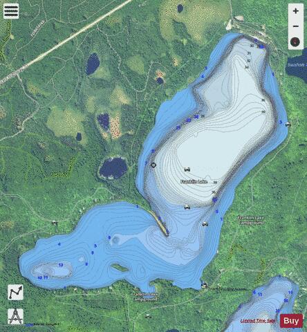 Franklin Lake depth contour Map - i-Boating App - Satellite