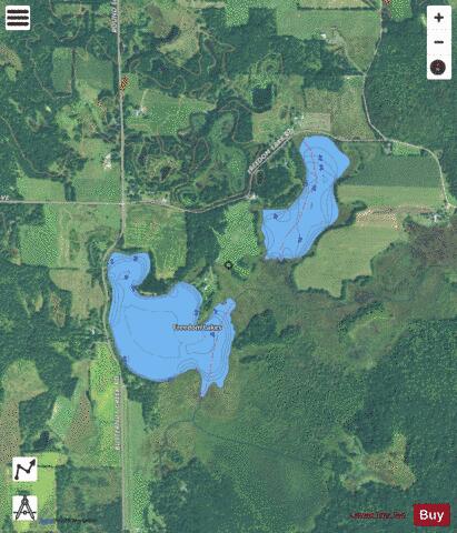 Freedom Lakes depth contour Map - i-Boating App - Satellite