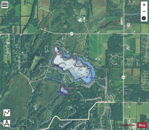Friess Lake depth contour Map - i-Boating App - Satellite