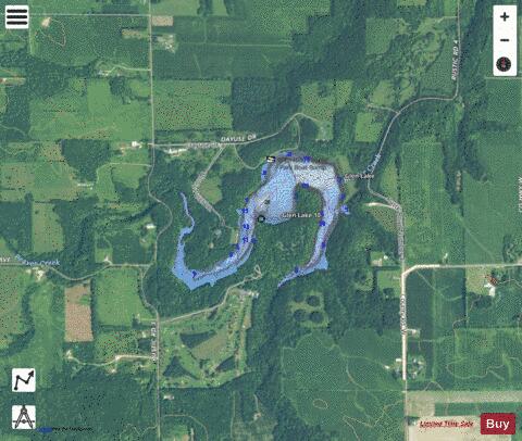 Glen Lake depth contour Map - i-Boating App - Satellite