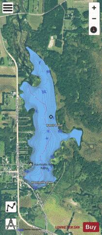Harris Pond  Harrisville depth contour Map - i-Boating App - Satellite
