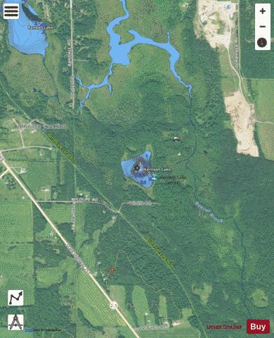 Harrison Lake depth contour Map - i-Boating App - Satellite