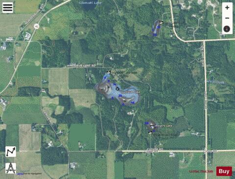 Hartlaub Lake depth contour Map - i-Boating App - Satellite