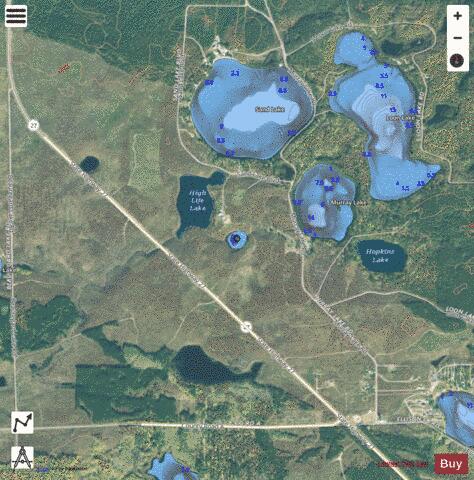 High Life Lake depth contour Map - i-Boating App - Satellite