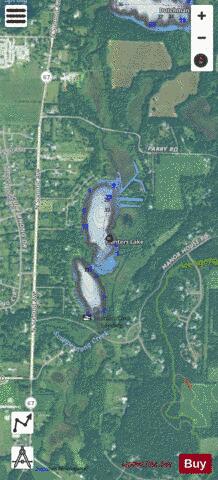 Hunters Lake depth contour Map - i-Boating App - Satellite