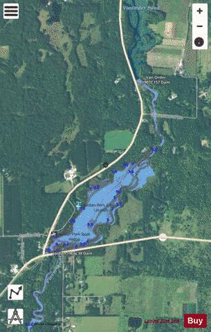 Jordan Pond depth contour Map - i-Boating App - Satellite
