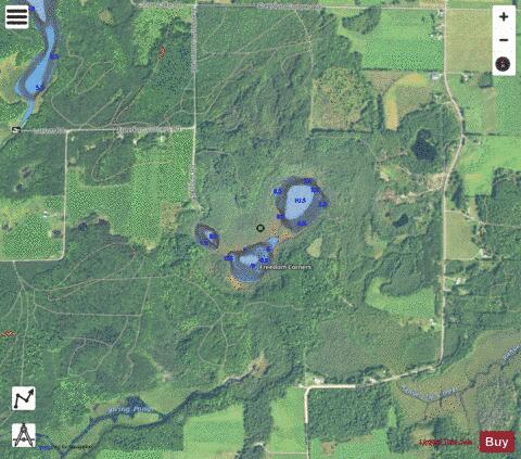 Kohlhoff Lake depth contour Map - i-Boating App - Satellite