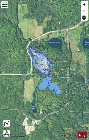Lake Clara depth contour Map - i-Boating App - Satellite