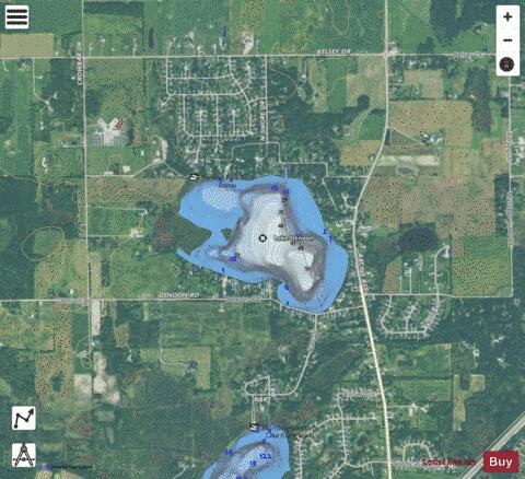 Lake Denoon depth contour Map - i-Boating App - Satellite