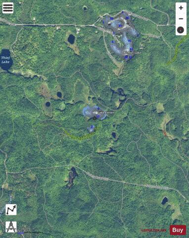Lake Eleven depth contour Map - i-Boating App - Satellite