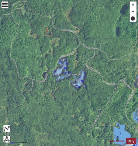 Lake Helane depth contour Map - i-Boating App - Satellite