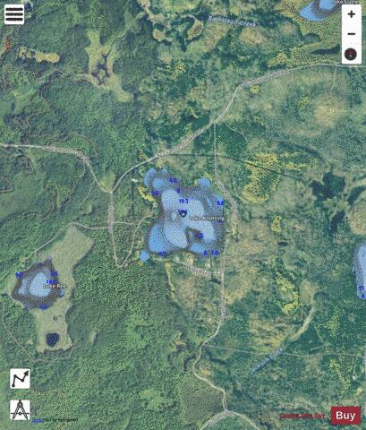 Lake Knotting depth contour Map - i-Boating App - Satellite