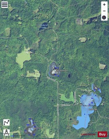 Lake Nineteen depth contour Map - i-Boating App - Satellite
