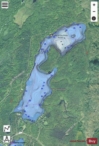 Lake Of The Pines depth contour Map - i-Boating App - Satellite