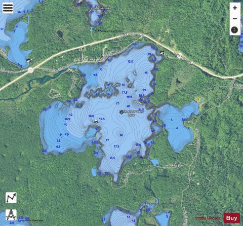 Little Arbor Vitae Lake depth contour Map - i-Boating App - Satellite