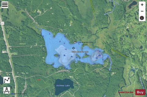 Little Bearskin Lake depth contour Map - i-Boating App - Satellite