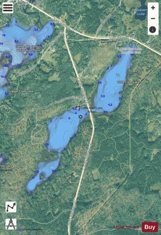 Little Clam Lake depth contour Map - i-Boating App - Satellite
